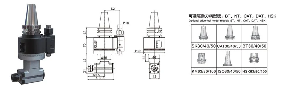 Multi Angle Milling Drilling Boring Head for CNC Machine Er/Bt/Sk/Cat/AG Head