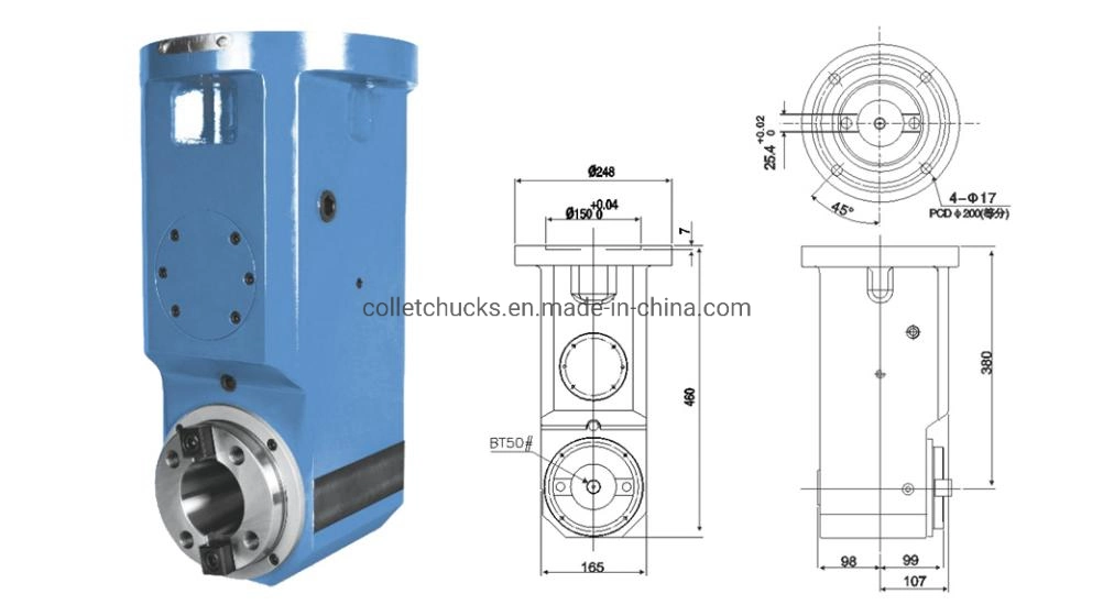 Right Angle Milling Head Kf-A90 90 Degree Deep Boring Head Horizontal Right Angle Head Milling Head